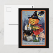 Halloween Spooky Pumpkin Witch Briefkaart (Voorkant / Achterkant)