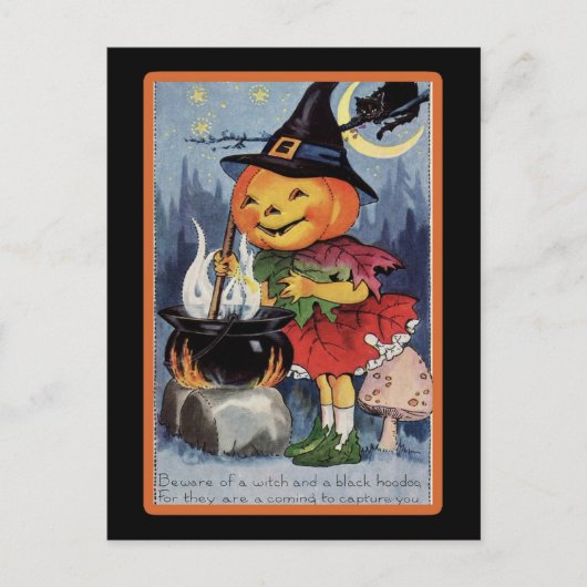 Halloween Spooky Pumpkin Witch Briefkaart (Voorkant)