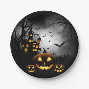 Halloween - Spooky Pumpkins Grey Moon - All Opt Papieren Bordje