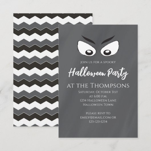 Halloween Spooky Scary Ghost Eyes Cute Fun Kaart (Voorkant / Achterkant)