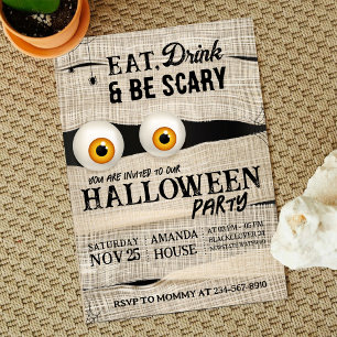 Halloween Spooky Scary Party Bewerkbaar Kaart