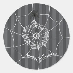 Halloween Spooky Scary Schattige Spinnenweb Ronde Sticker