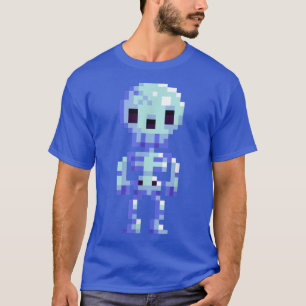 Halloween Spooky Scary Skeleton T-shirt met 8 bits