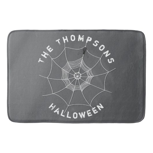 Halloween Spooky Scary Spider Web Custom Badmat (Voorkant)