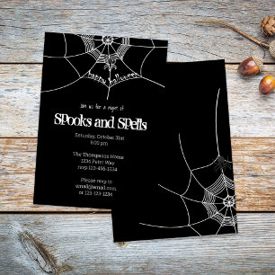 Halloween Spooky Scary Spider Web Cute Party Kaart