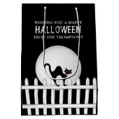 Halloween Spooky Scary Spooky Black Cat Cute Medium Cadeauzakje (Achterkant)