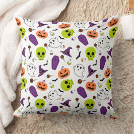 Halloween spooky schattig patroon zombies schedels kussen