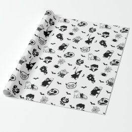 Halloween Spooky Schattigee Patroon Vakantie Horro Cadeaupapier