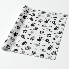 Halloween Spooky Schattigee Patroon Vakantie Horro Cadeaupapier