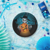 Halloween Spooky Skeleton Papieren Bordje (Feest)