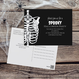 Halloween Spooky Skeleton Scary Typografie Briefkaart