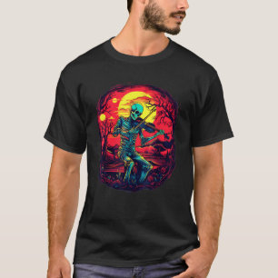 Halloween Spooky Skeleton Spelen Viola Fid T-shirt