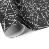 Halloween Spooky Spider Web Black White Cadeaupapier (Rol Hoek)