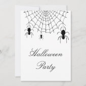 Halloween Spooky Spiders Black White Party Kaart (Voorkant)