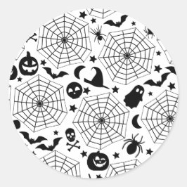 Halloween Spooky Spiderwebs Ronde Sticker
