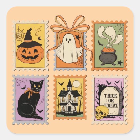  Halloween Spooky Stamps Sticker Sheet (Voorkant)
