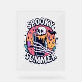 Halloween Spooky Summer Skeleton Drink Acryl Bord (Voorkant)