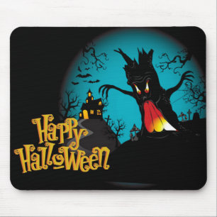 Halloween Spooky Tree and Haunted House Muismat