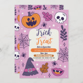 Halloween Spooky Trick or treat Party Pumpkins Kaart (Voorkant / Achterkant)