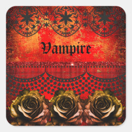 Halloween spooky vampierfeest vierkante sticker