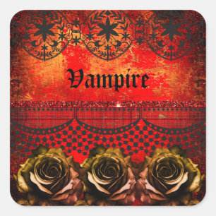 Halloween spooky vampierfeest vierkante sticker