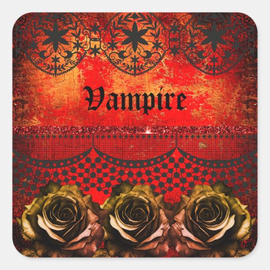 Halloween spooky vampierfeest vierkante sticker (Voorkant)