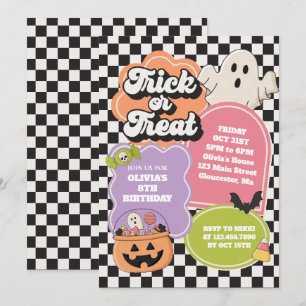 Halloween Spooky Vibes verjaardagsuitnodiging Kaart