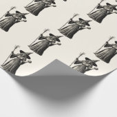 Halloween Spooky Witch bij volle maan Cadeaupapier (Hoek)