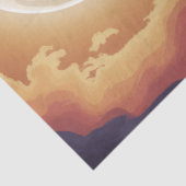 Halloween Spooky Witch Vliegen Over Een Volle Maan Tissuepapier (Detail)