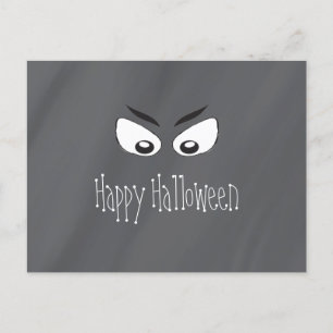 Halloween Spooky Zwart en Wit Scary Eyes Briefkaart