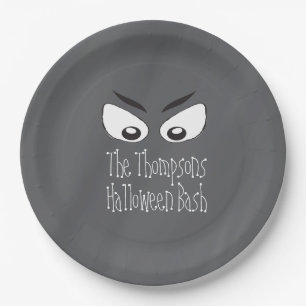 Halloween Spooky Zwart en Wit Scary Eyes Papieren Bordje