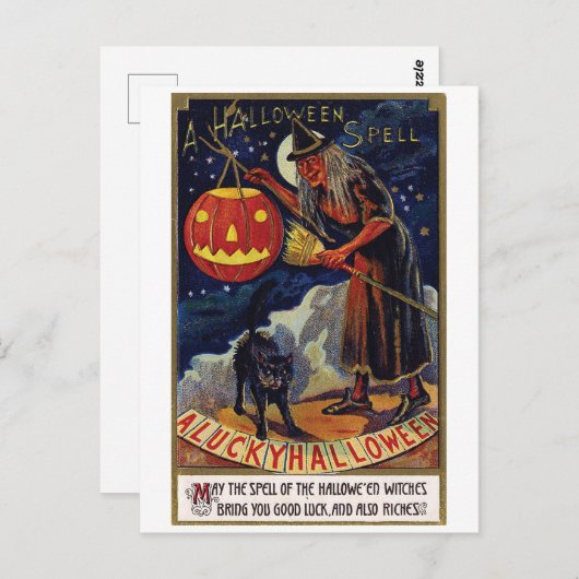 Halloween spreuk briefkaart (Voorkant / Achterkant)