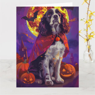 Halloween Springer Spaniel Vampire Pumpkins eng Kaart
