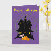 Halloween Spukhuis 5" x 7" Wenskaart Kaart (Gele Bloem)