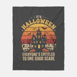 Halloween Spukhuis Eén Goede Schrik Ontwerp_1 Fleece Deken