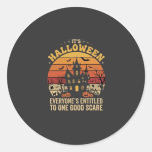 Halloween Spukhuis Een Goede Schrik Ontwerp_1 Ronde Sticker