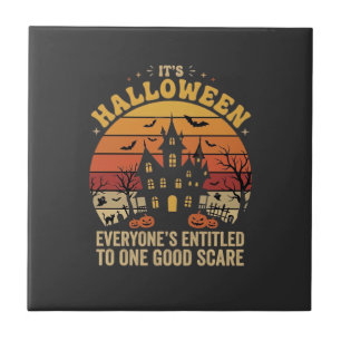 Halloween Spukhuis Een Goede Schrik Ontwerp_1 Tegeltje