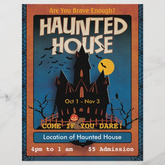 Halloween Spukhuis Flyer (Achterkant)