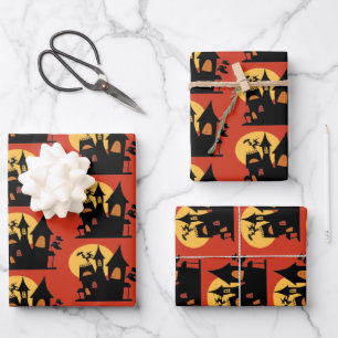 Halloween Spukhuis Inpakpapier Vel