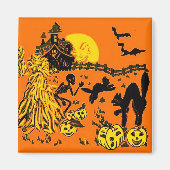 Halloween Square Magnet Magneet (Voorkant)