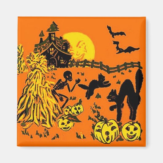 Halloween Square Magnet Magneet (Voorkant)