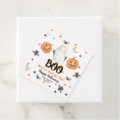 Halloween Square Treat Label Ghost Pumpkin Label (In situ)