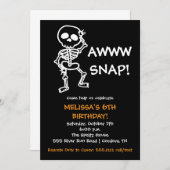 Halloween Squelette Anniversaire Invitation (Devant / Derrière)