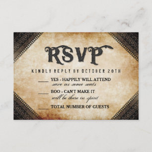 Halloween Squelette Mariage gothique Brown RSVP