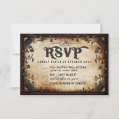 Halloween Squelette Mariage gothique Brown RSVP (Devant)