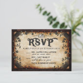 Halloween Squelette Mariage gothique Brown RSVP (Debout devant)