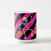 Halloween Squelette rose / Mug de café rayé noir (Centre)