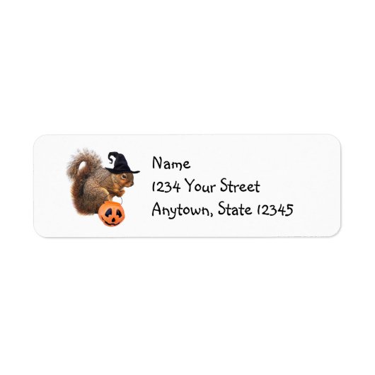 Halloween Squirrel Return Address Labels (Voorkant)