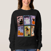 Halloween Stamp Collage Vrouwen Sweatshirt (Voorkant)