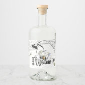 Halloween Stamp Collectie "Black Widow" Likeurfles Etiket (Voorkant)